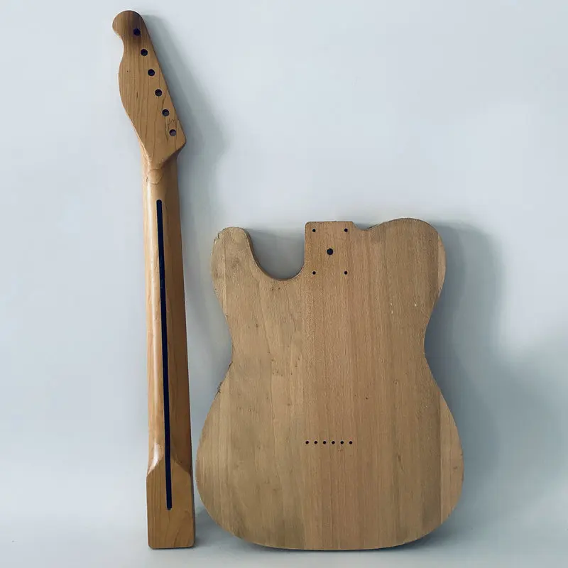 CN322CB322 See Through Tele Electric Guitar Kits Unfinished DIY Guitar Set without Hardwares No Paints for Replace USE