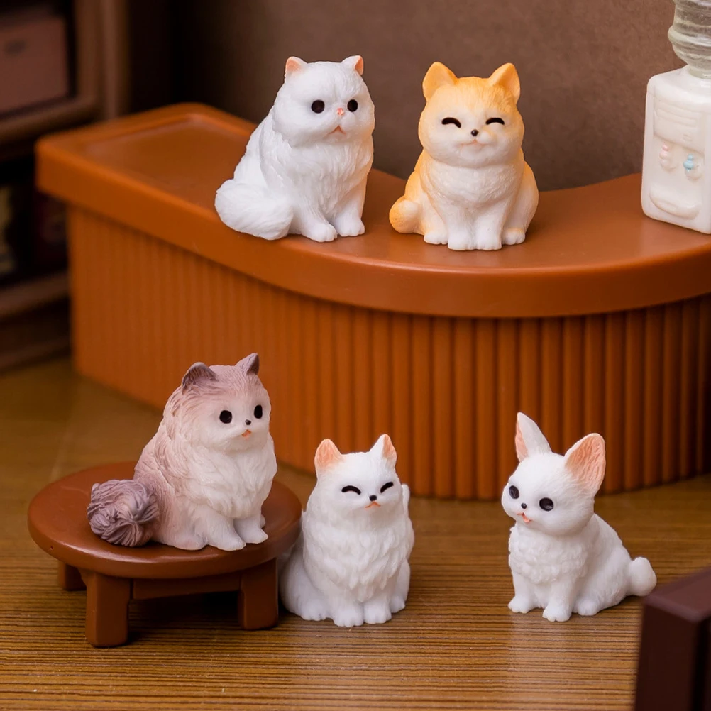

12pcs Decoration Resin Figurines Hand Painted Detailed Tiny Cats for Kids Garden Charm