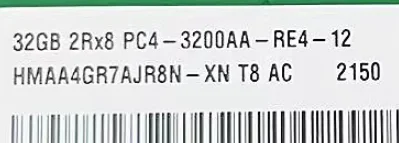

For HMAA4GR7AJR8N-XN 32G 2RX8 PC4-3200AA-RE4-12 ECC REG