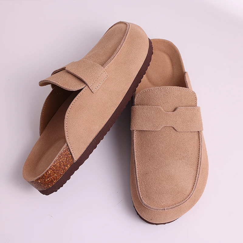 Asgard Fashion Summer Clogs Slippers For Women Men Suede Cork Footbed Mules With Arch Support Cozy Beach Shoes Home Cork Sandals