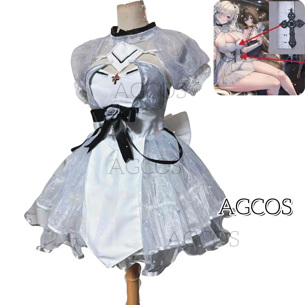 AGCOS Custom Size Nikke Cosplay Costume Cinderella Crystal Princess Nikke Cosplay Uniforms Dress Costumes Customized