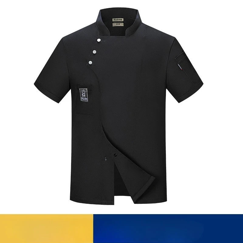 Wasserdichte Koch-Arbeitskleidung für Herren, kurzärmelig, Sommer, dünn, verschleißfest, für Hotel, Restaurant, Esszimmer, Küche, Arbeitskleidung