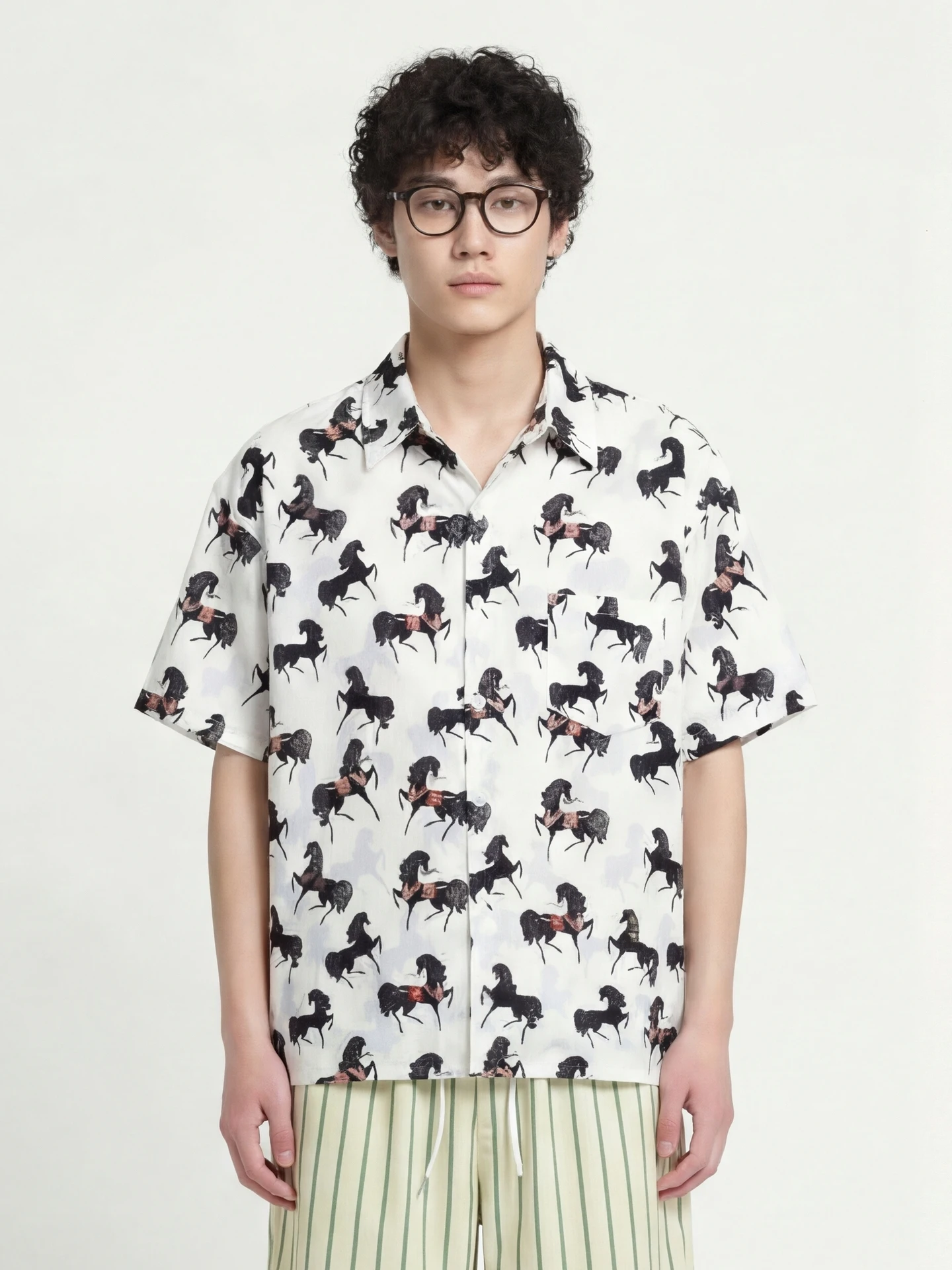 

Loose Casual ort Sve irt Creative Vintage Design Breathable Polyester Fiber Spring Autumn Wear for Youth And Teens