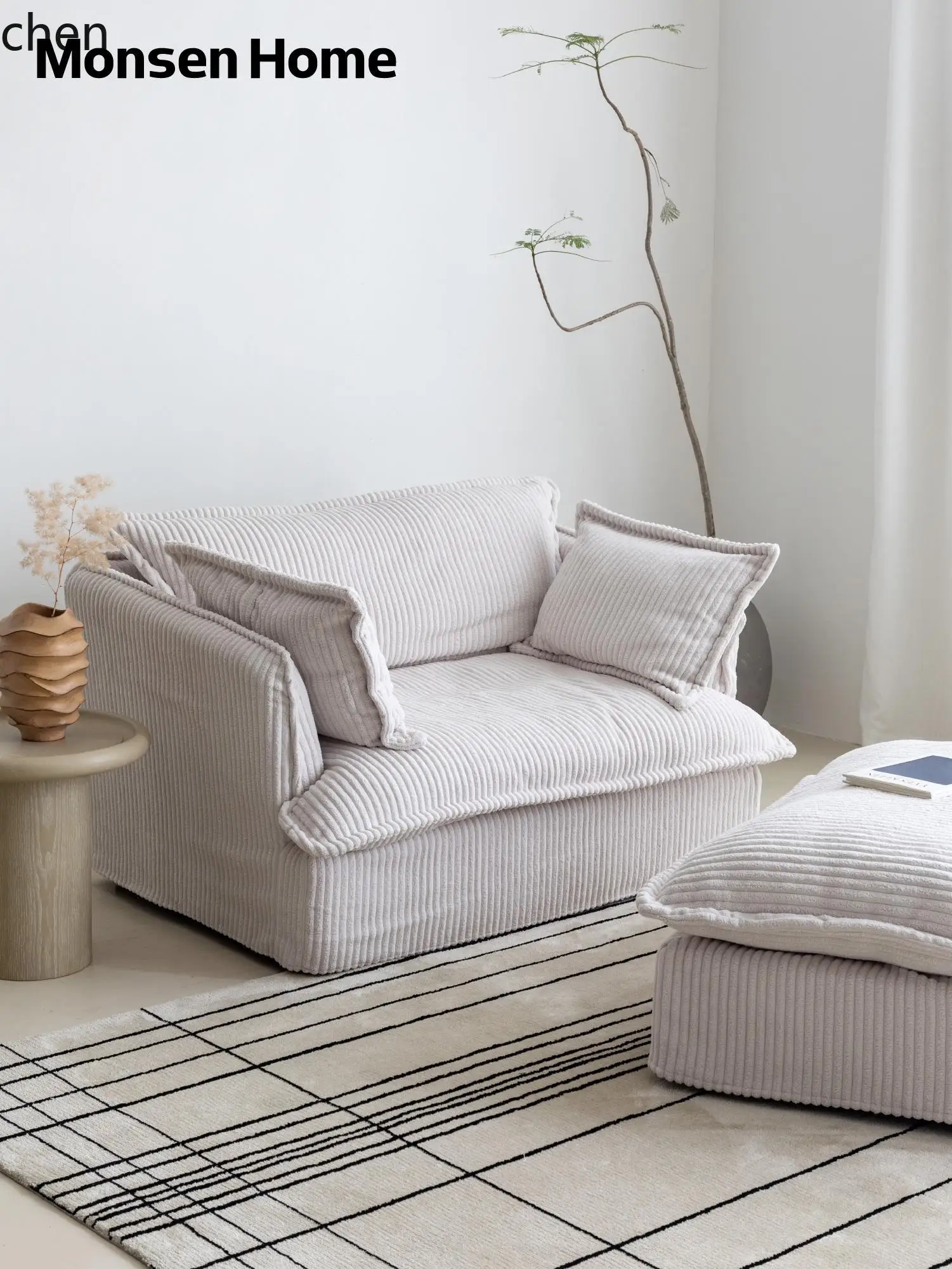 HT sofa lazy big sitting deep small apartment reading retro green single sofa wrapping feeling