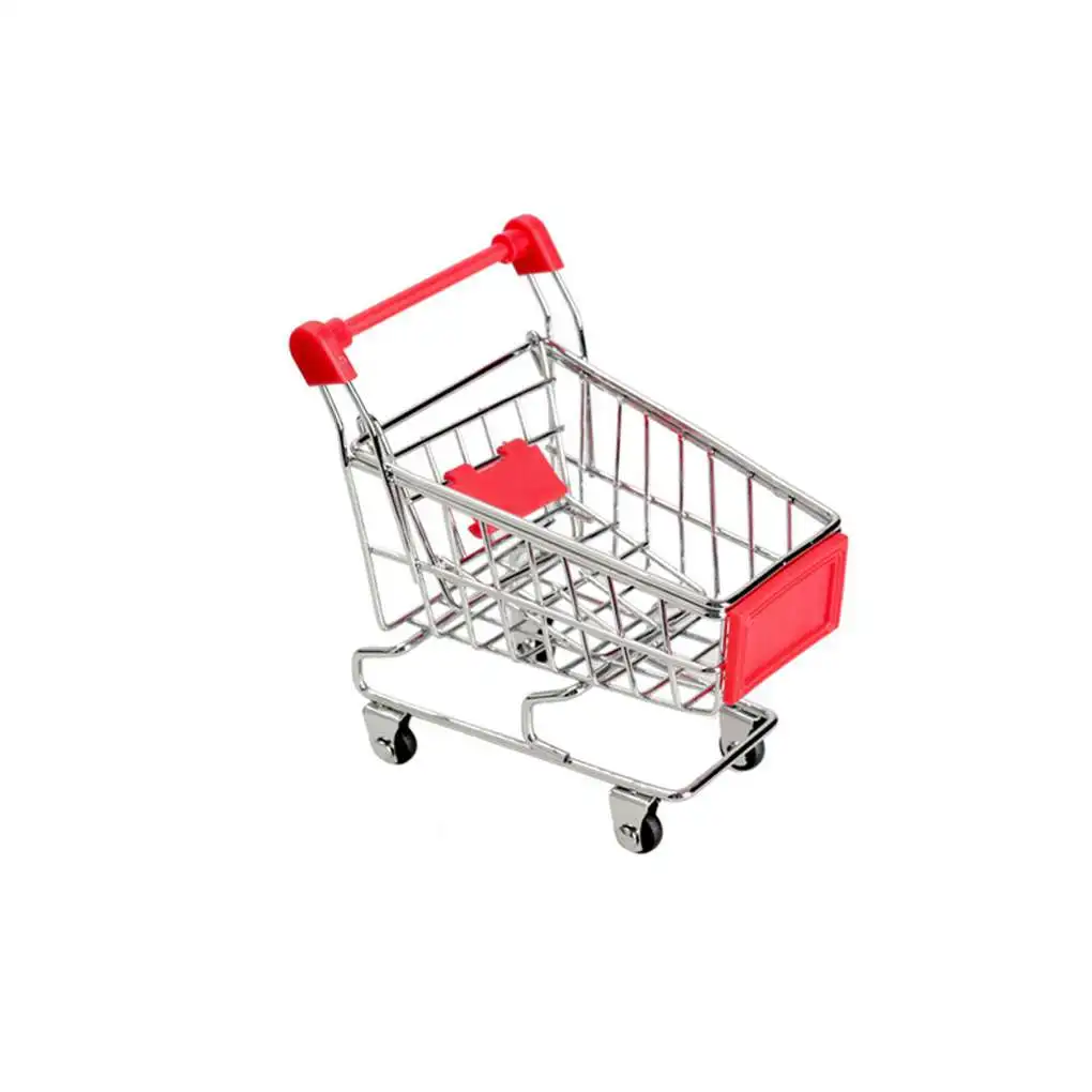 Baby Kids Simulation Mini Shopping Cart Toys Handcart Supermarket Storage Basket Trolley Toy