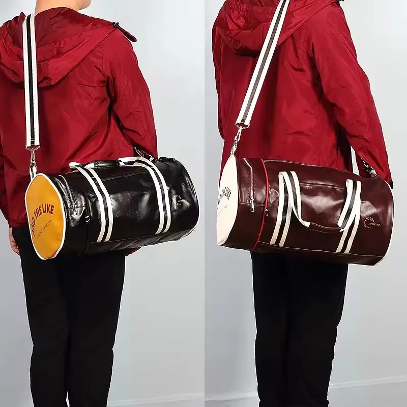 Single-shoulder crossbody bag leather travel bag sports bag men gym bag for women hand-held training bags travel storage bag