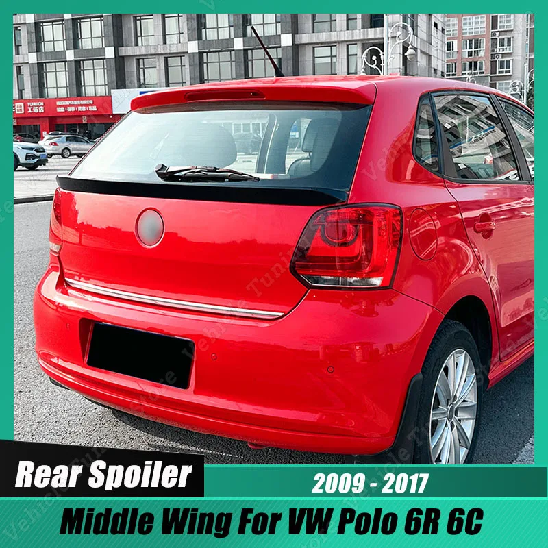 

Car Rear Spoiler Center Wing Tail Trunk Lid Middle Splitter Lip Exterior Decoration Body Kit ABS For VW Polo 6R 6C 2009-2017