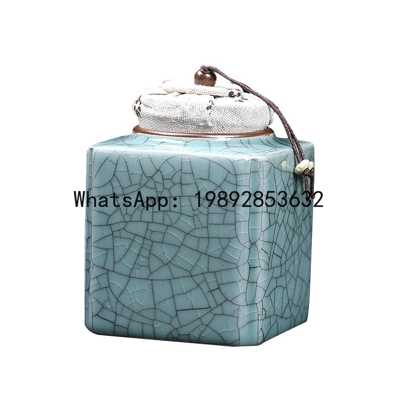 

PYJ Zen wing pattern ceramic jar moisture-proof tea storage tank dried fruit collection box ceramic jar