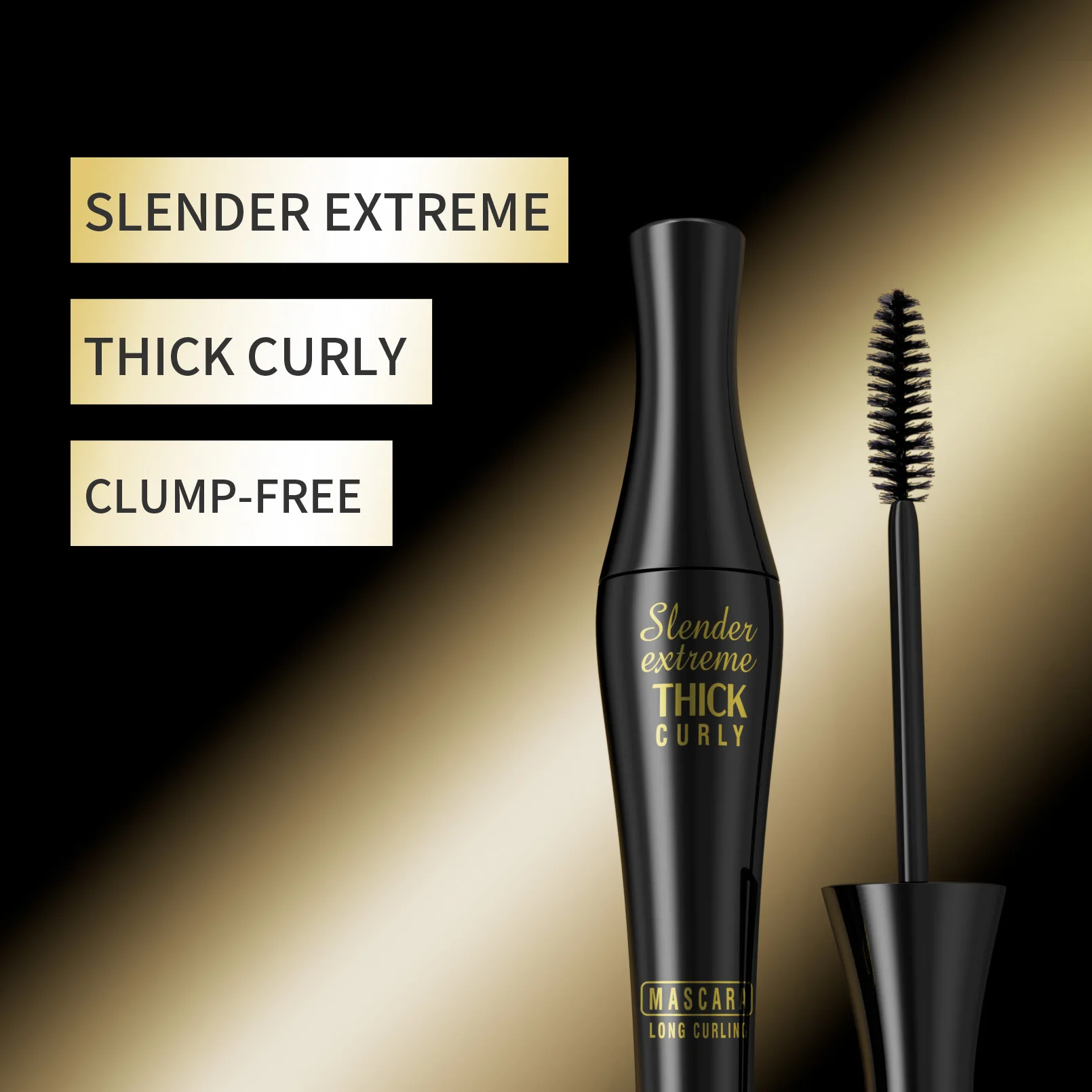 Dickes schwarzes Auge schwarz natürliche schlanke drei dimensionale Curling Mascara Primer grenz überschreitende Augen Mascara Kosmetik für Frauen