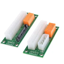 Newest ATX 24Pin to Molex 4Pin / SATA Dual PSU Power Supply Sync Starter Extender Cable Card For BTC Miner Machine add2psu