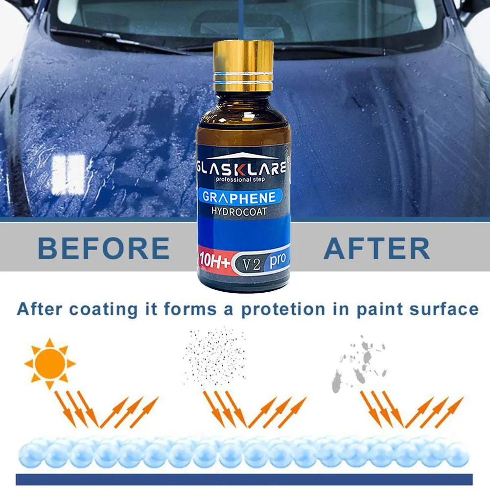 Graphene Car Ceramic Coating 10H+ German Liquid Glass Nano Super Hydrophobic Car Plating Anti-Scratch Car Polish Exterior Care