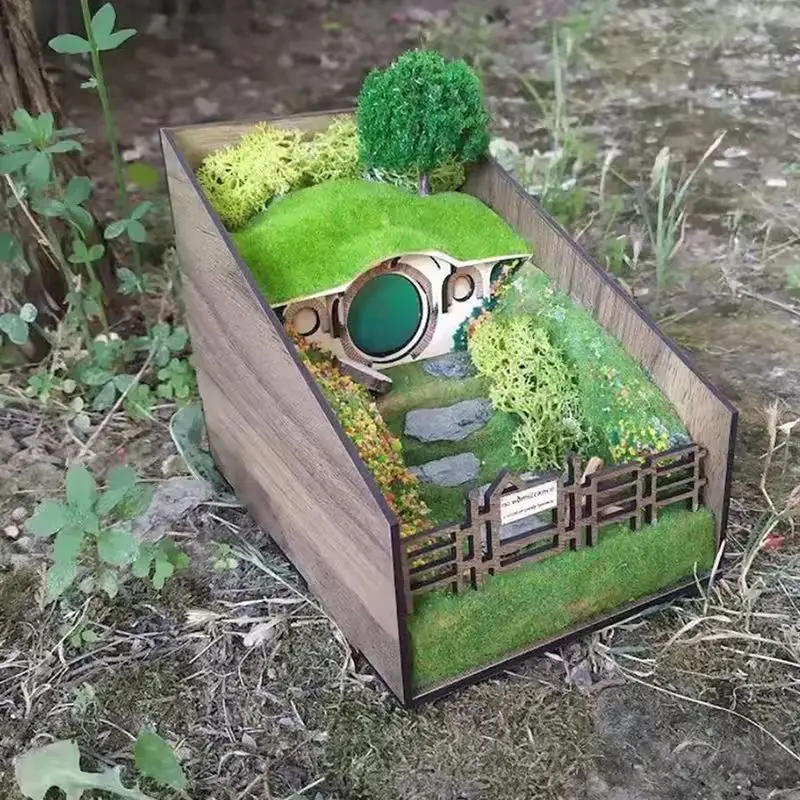 ミニ Diy ブックコーナーマイクロランドスケープブックスタンド家の装飾ブックエンド装飾装飾品学校事務用品本棚インサート