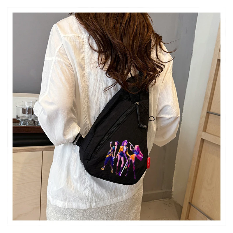 K팝 데몬 헌터즈 여성용 체스트 팩 영화 소녀 크로스바디 스포츠 패니 팩 숄더백 어린이 백팩 야외 벨트 범백