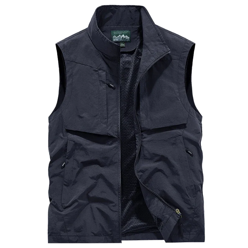 Homens Mesh Vest Pesca, Ao ar livre, Quick-Dry, Caça, Viagem, Ginásio, Jogging, Corrida, Esporte, Colete sem mangas, Jaqueta, Plus Size, 7XL, 8XL