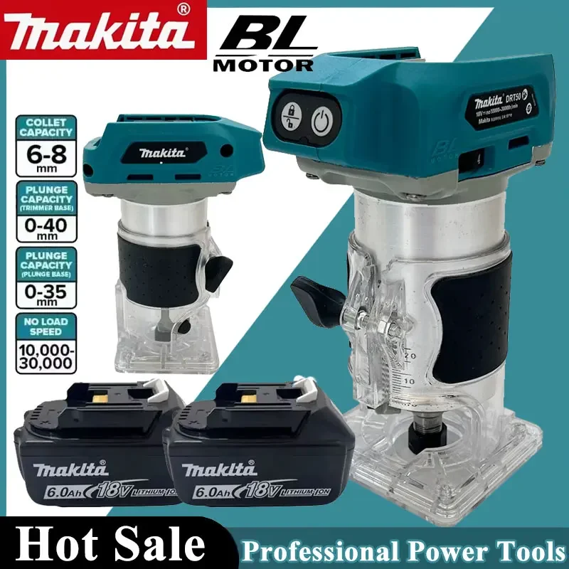 

Беспроводной фрезерный станок Makita DRT50 с бесщеточным двигателем для гравировки и обработки дерева, аккумуляторный триммер