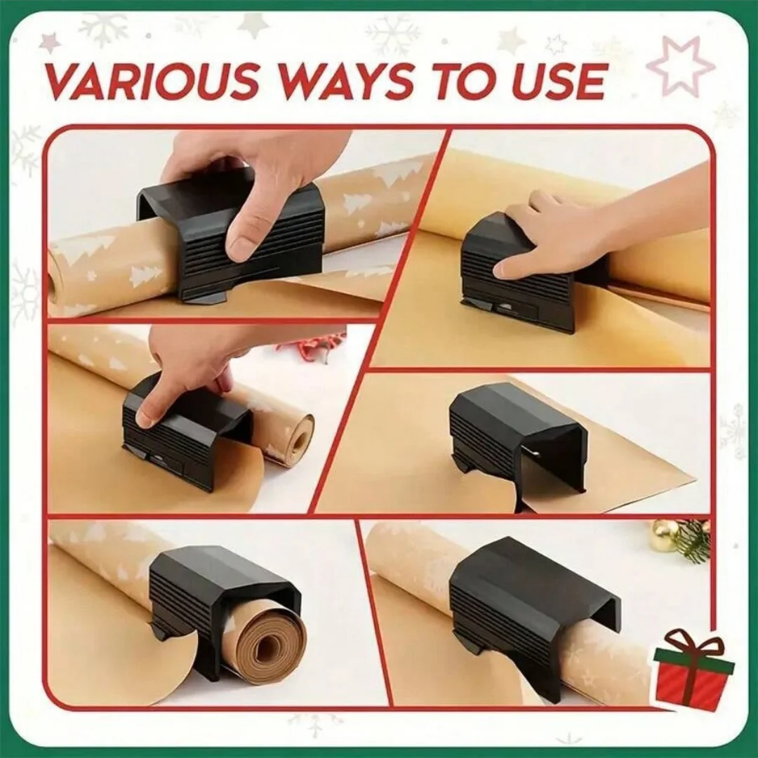 Portable Wrapping Paper Roll Cutter Manual Gift Wrap Slicer DIY Christmas Holiday Gift Packaging Cutting Tool Home Wrapping Acce image 5