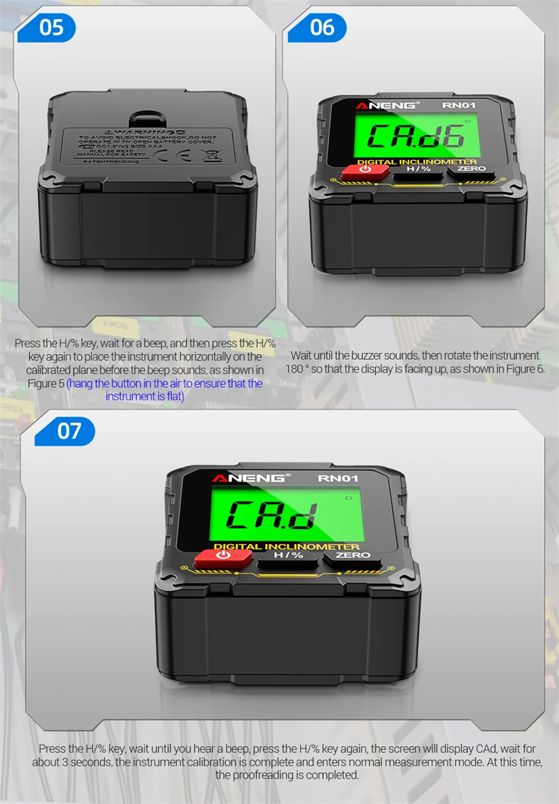 ANENG RN01/RN02/RN03 Digitaler Neigungsmesser Vierseitig Magnetisch Automatische Bildschirmumklappung Multifunktionaler Mehrwinkel-Horizontalmesser – Detail 15