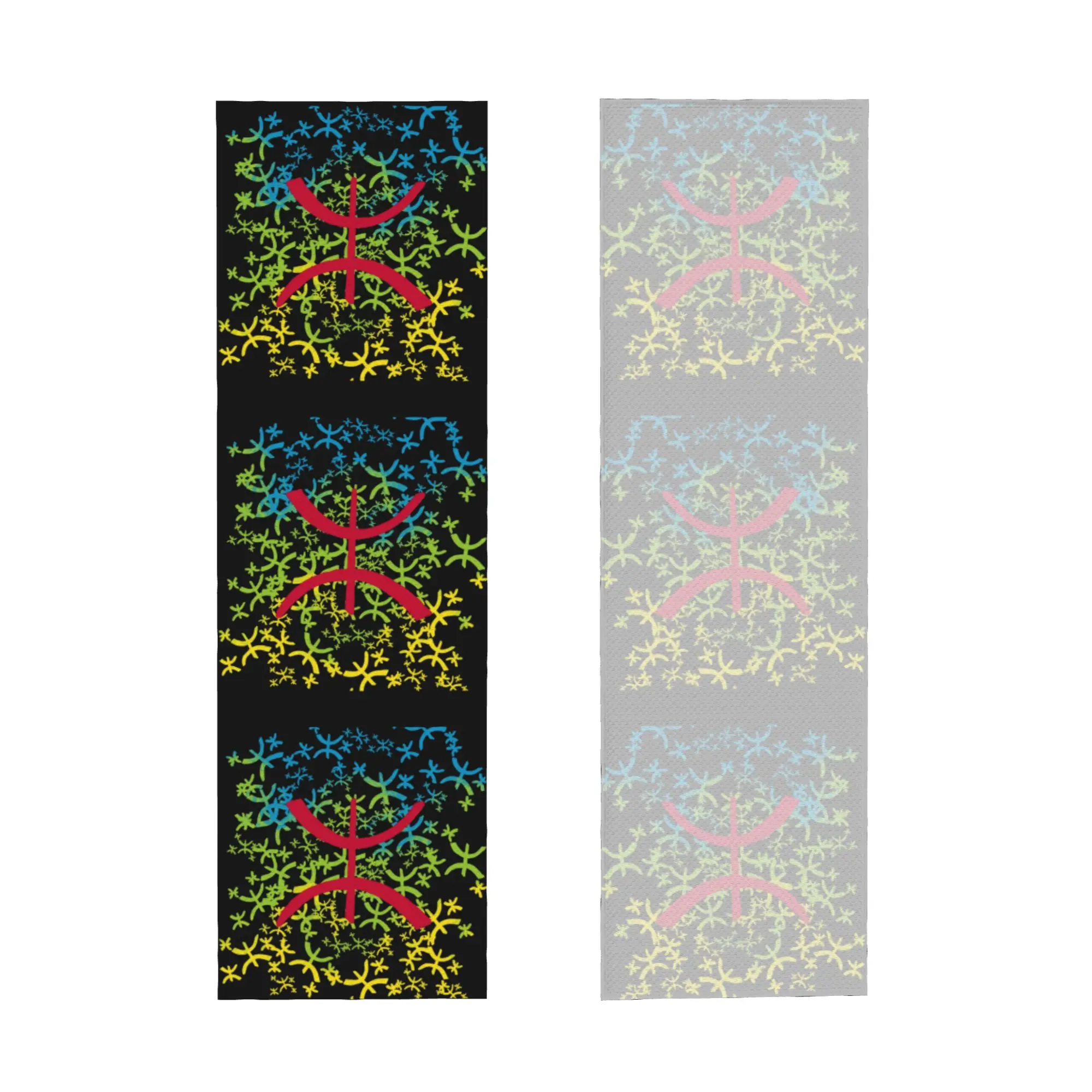 Drapeau Amazigh Avec Yaz Motifs Cold Exercise Towel Face Towel Quick Dry Amazigh Geometric Pool Breathable Cold Towel