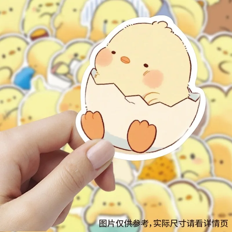 60PCS Cartoon Personality Yellow Chick Creative Graffiti Decorative Sticker