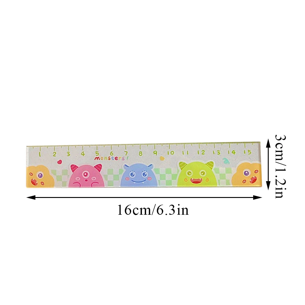 Cute Cartoon Drawing Rulers for Kids Students Office School Stationery Clear Acrylic Drawing Tool Rulers Scale Drawing Rulers