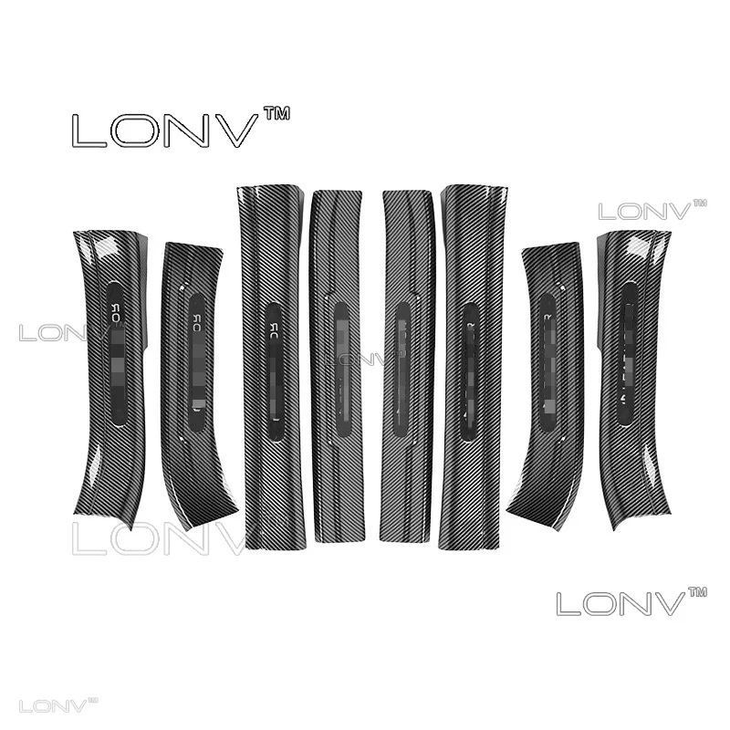 Threshold Strip For LEAPMOTOR B03X 2026 2027 Car Carbon Fiber Pattern Welcome Pedal Trunk Guard Interior Mouldings Accessories