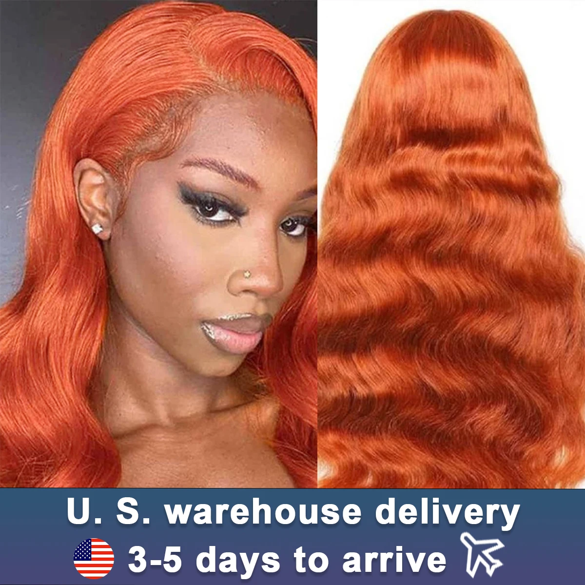 350 Orange Ginger Lace Front Wigs 13x6 Glueless Body Wave HD Lace Front Wigs Human Hair Curly Lace Frontal Wigs For Women