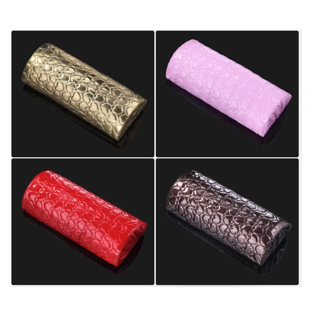 Portable Red PU Wrist Cushion Nail Pillow Comfortable Manicure Hand Rest Salon Nail Cushion Manicure Pillow