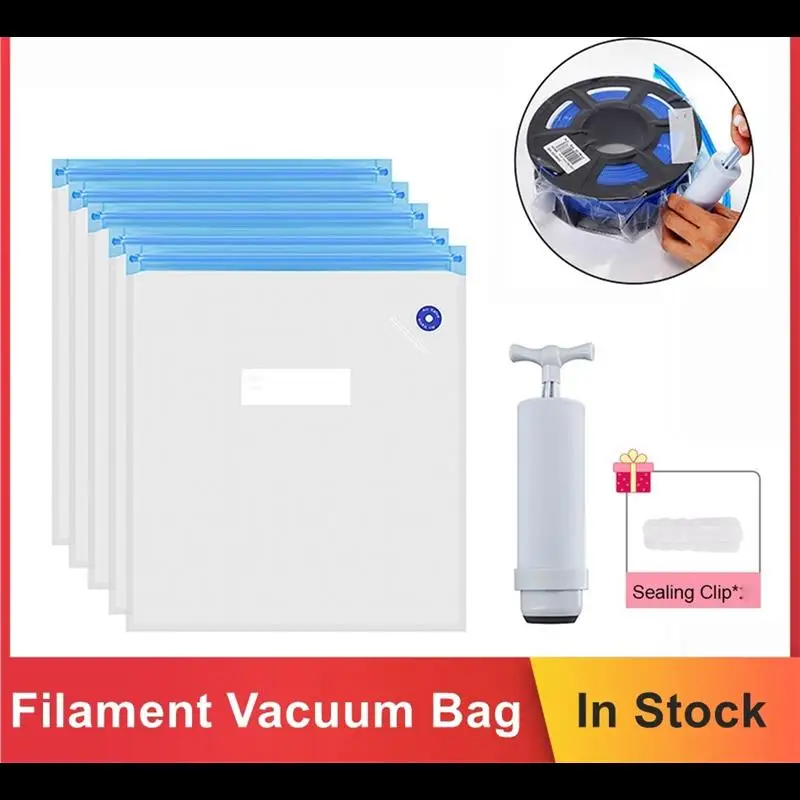 Torlipy 3D Printer Filament Storage Bag Standard 1KG/Rolls PLA ABS TPU Vacuum Sealed Dryer Bags Keeping Filament Dry Tools