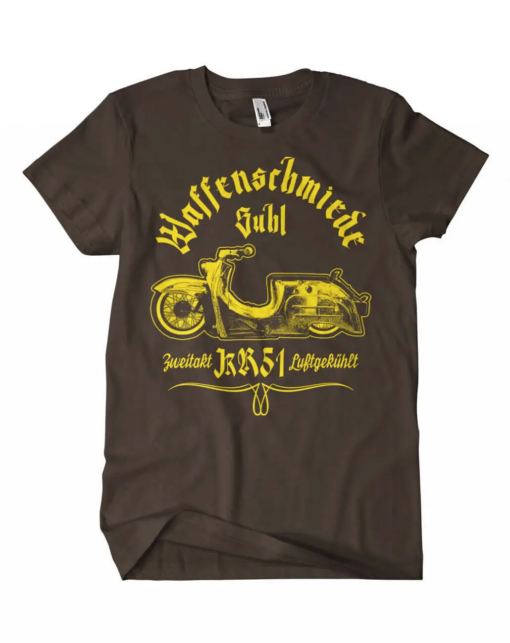 Gunsmith Suhl T Shirt BROWN yellow cult S50 GDR EAST swallow Simson IF