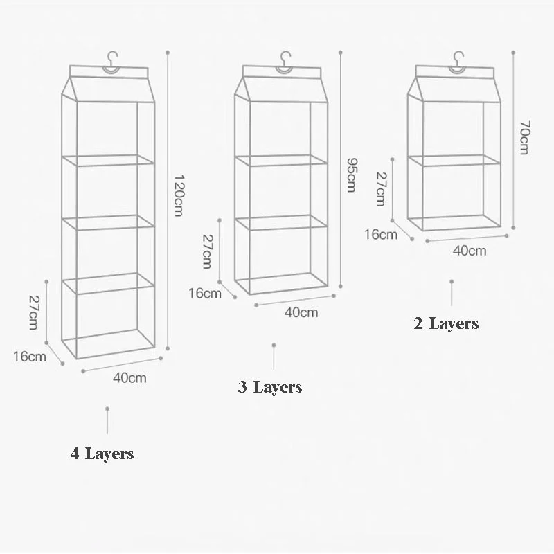 가방 주최자 여성 교수형 옷장 옷장 침실 보관 옷걸이 드레싱 룸 벽 선반 파우치 컨테이너 방진