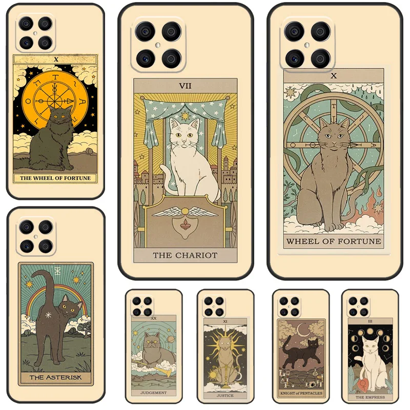 The Empress Tarot Cat Art Print Case For Honor X6a X9a X9b X8a X7a X7 X8 X9 8X 9X Honor 90 Lite 70 50 Magic 5 6 Pro Cover