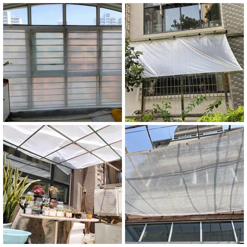 Translucent Grid Rainproof Cloth Outdoor Tarpaulin Balcony Protected Rain Wind Cloth Garden Succulent Plant Cover Shading Net