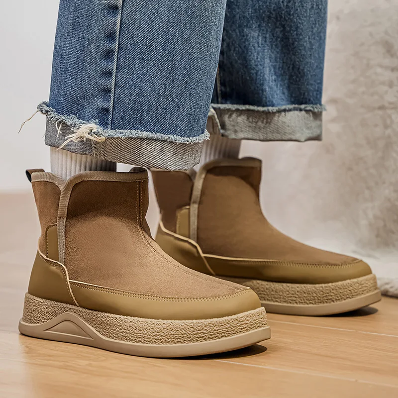 

Women's Thick Warm Plush Snow Boots Winter New Fashion Slip on Platform Ankle Boots Female Casual Comfort Cotton Shoes Outdoor