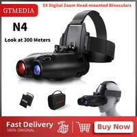 GTMEDIA N4 Night Vision Binoculars 5X Digital Zoom 300M Darkness Tactical Helmet Head Mount Goggle Hunting Telescope Binoculars