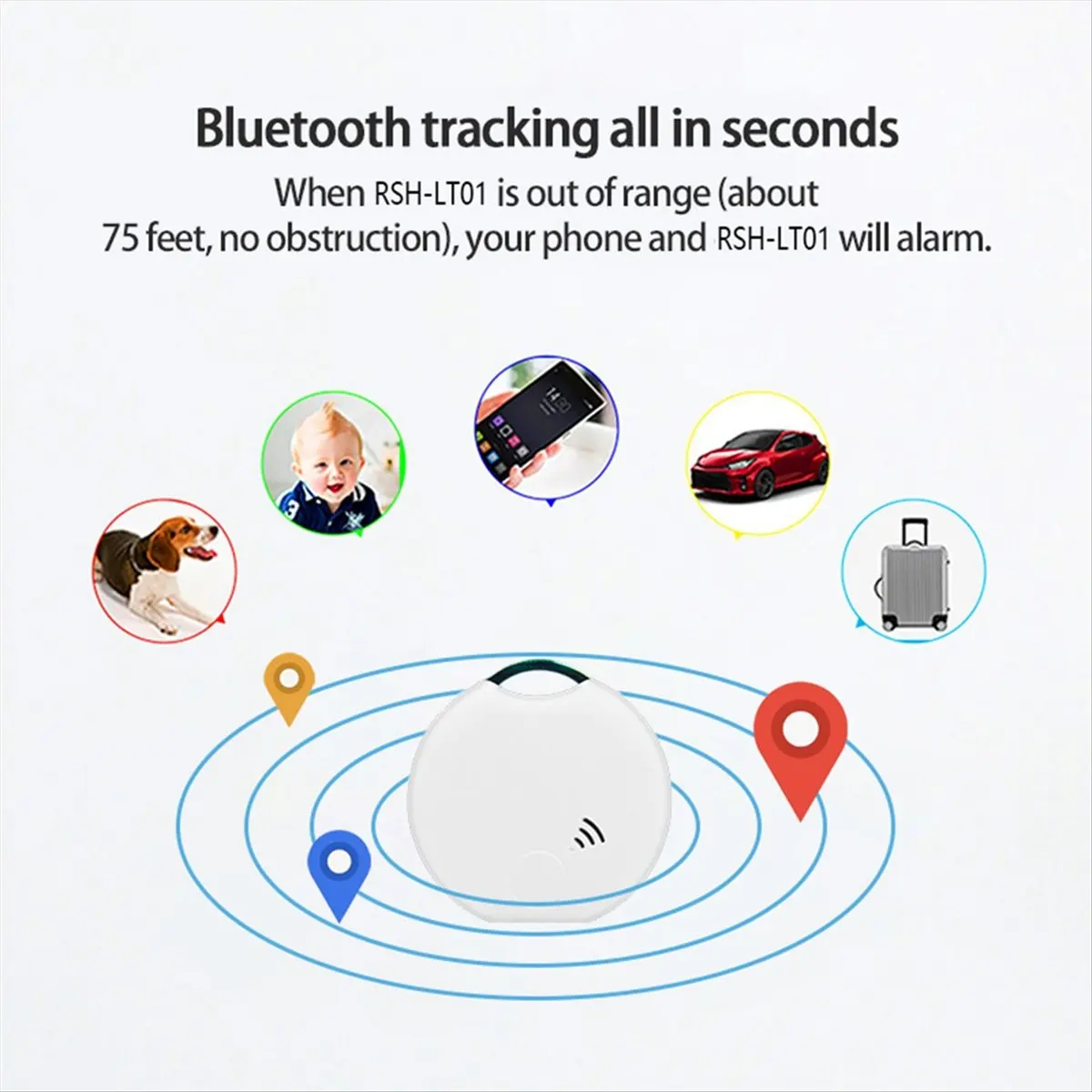 ABUQ NEW Bluetooth Smart Tracker Device Two-Way Search Android IOS Key Tracker Item Locator Work with Smart Llfe 1PCS