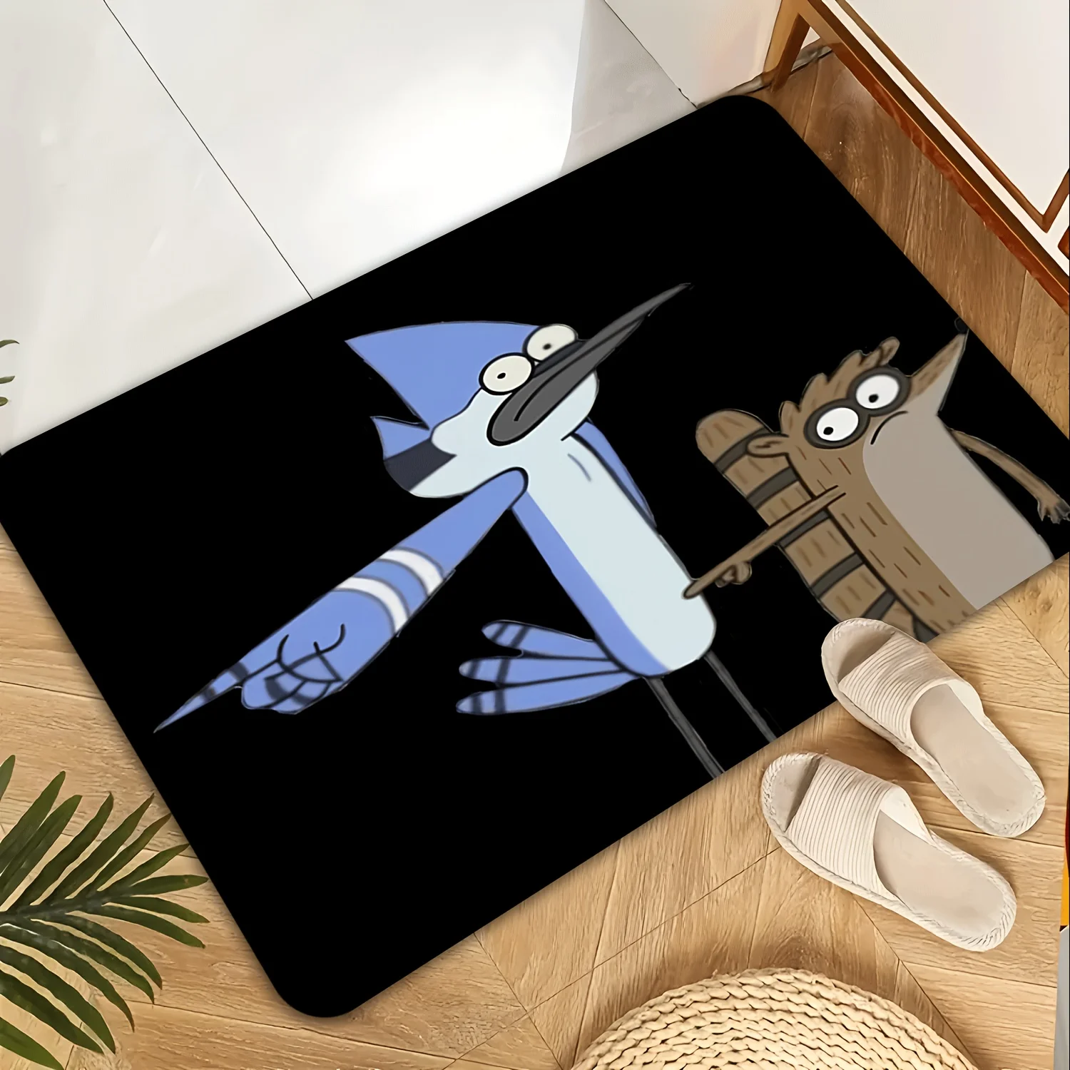 

Коврик с изображением мультяшных птиц (1 шт.) – игривый дизайн, мягкий фланелевый коврик для ванной, спальни, прихожей