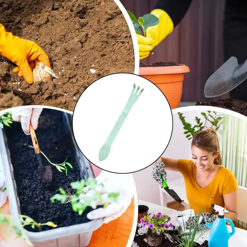 1 шт., корневые грабли, бонсай, горшечные растения, 3-зубчатый инструмент для распущенной почвы, инструмент для пересадки, культивирования, ручные грабли, домашний садовый инструмент 21 см