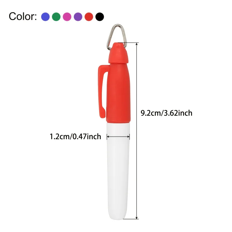 6pcs Mini Permanent Marker - Double-pointed Keychain Clip, Multi-color Set, Suitable for Golf, Office Meetings and Outdoor Activ