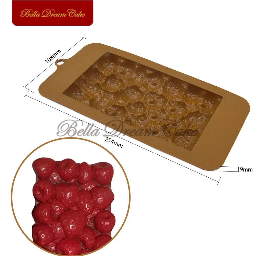 3D Strawberry Design Chocolate Silicone Mold DIY Fruit Fondant Sugarcraft Mould Cake Decorating Tools Kitchen Baking Accessories