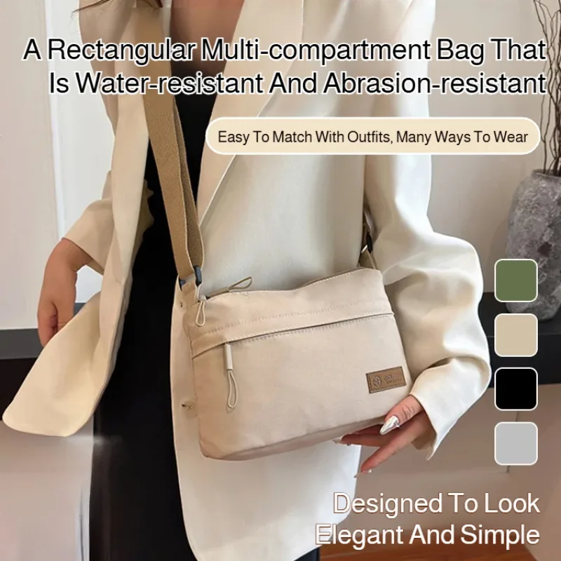 

Женская сумка через плечо, большая вместительная многослойная сумка-органайзер с карманом, стильная холщовая сумка, модная сумка для женщин на каждый день