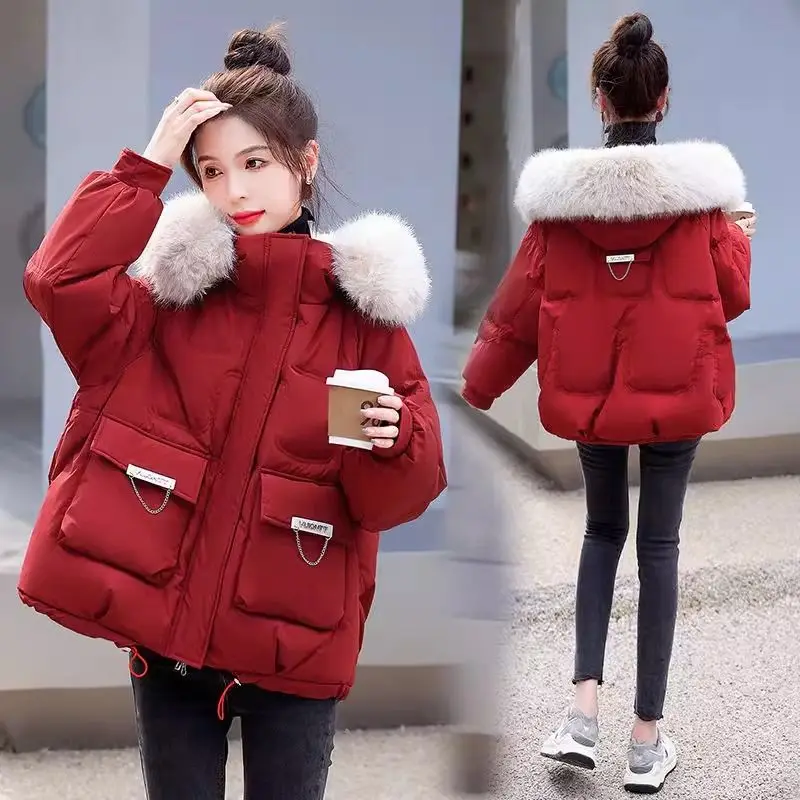 

Down Cotton-Padded Jacket Female Parkas Winter 2025 New Thick Warm Cotton Padded Coat Women Short Puffer Jackets