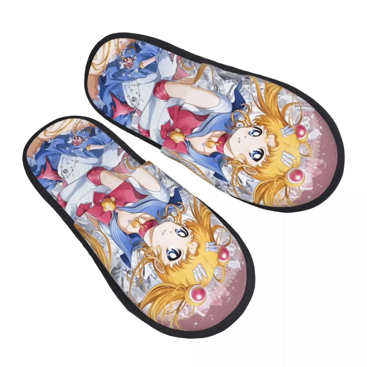 

Японские домашние тапочки Sailors Shojo на заказ, женские мягкие тапочки из пены с эффектом памяти, аниме Moons, без шнуровки, гостиничные тапочки