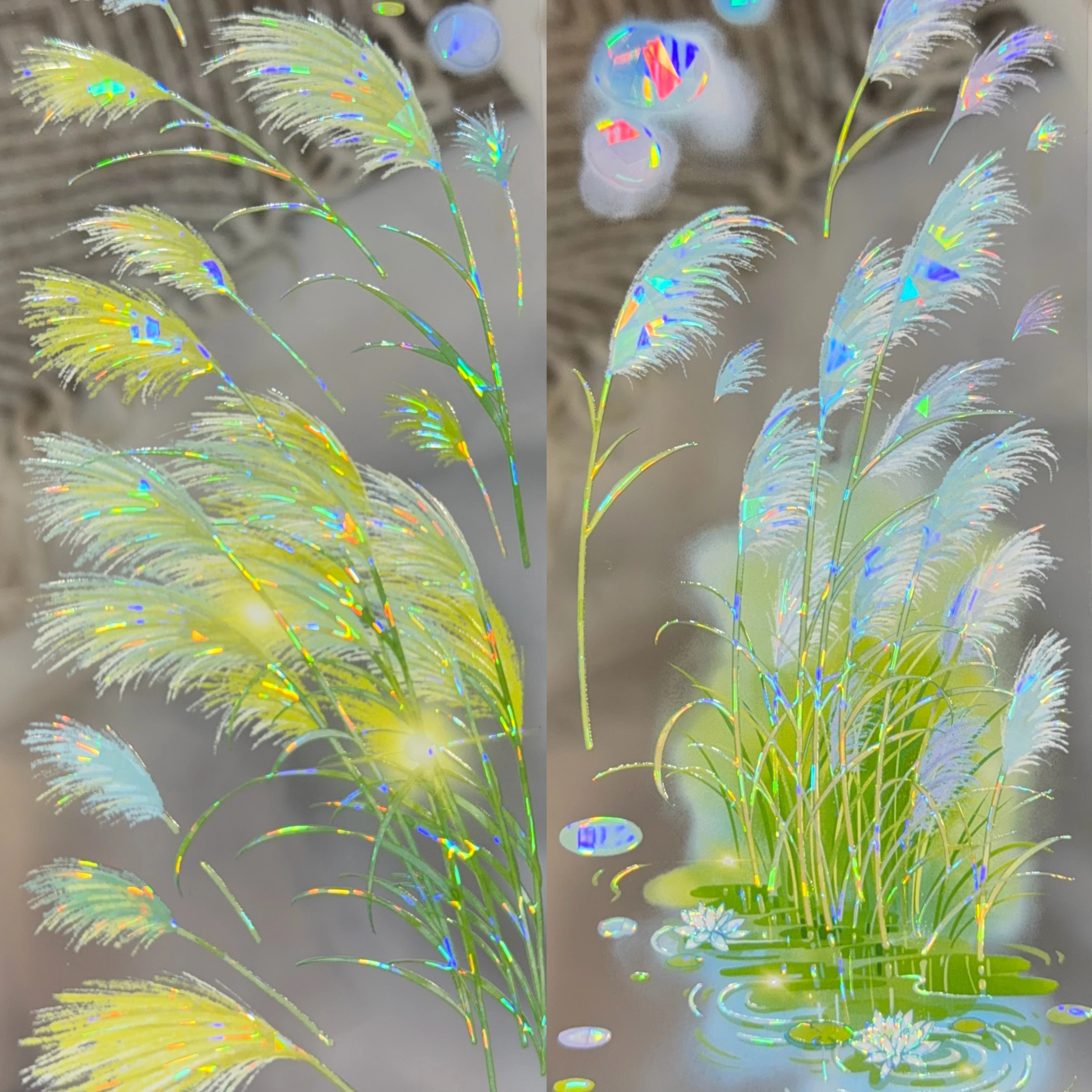 

Shiny Pet Washi Tape Stickers Elegant Floral Pattern Back Card for Garden Tea Party Shimmering Watercolor Floating