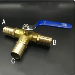 16mm króciec do węża trójdrożny typ trójnika mosiężny zawór kulowy T-Port dla powietrza z olejem wodnym