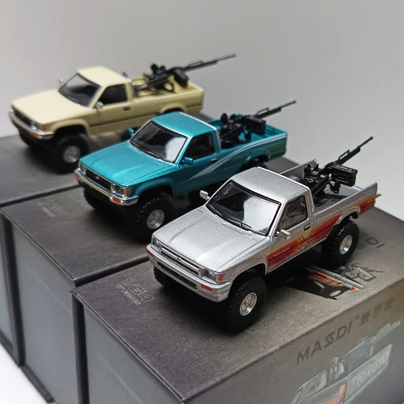 

1/64 HiLux 1995 пикап из сплава, литье под давлением и игрушечный транспорт, модель автомобиля, миниатюрная масштабная модель автомобиля для детей