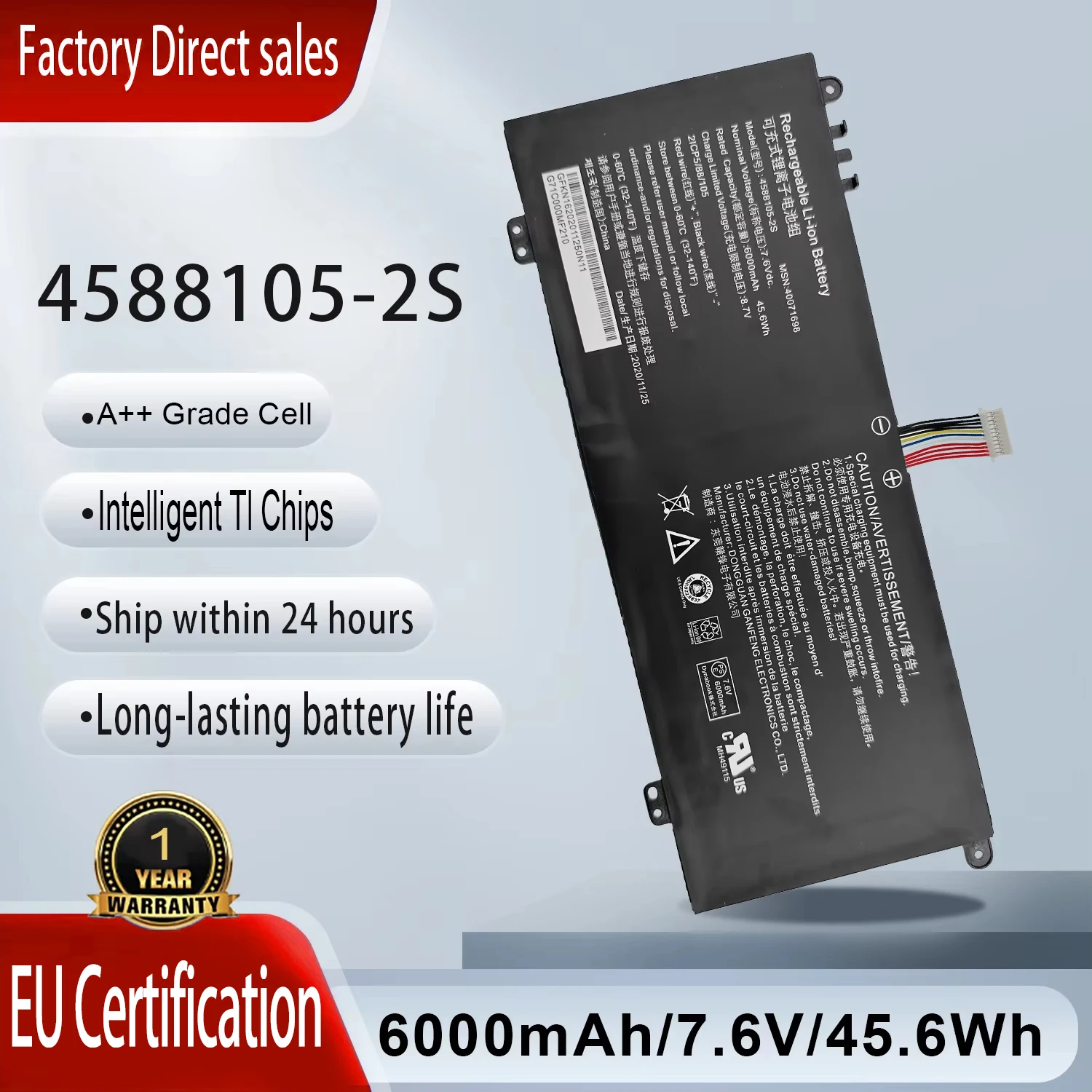 

4588105-2S 4588106-2S Laptop Battery Replacement for Dynabook Satellite Pro C50-E-105/C50-H-103/C50D-B-115, MEDION Akoya E15403