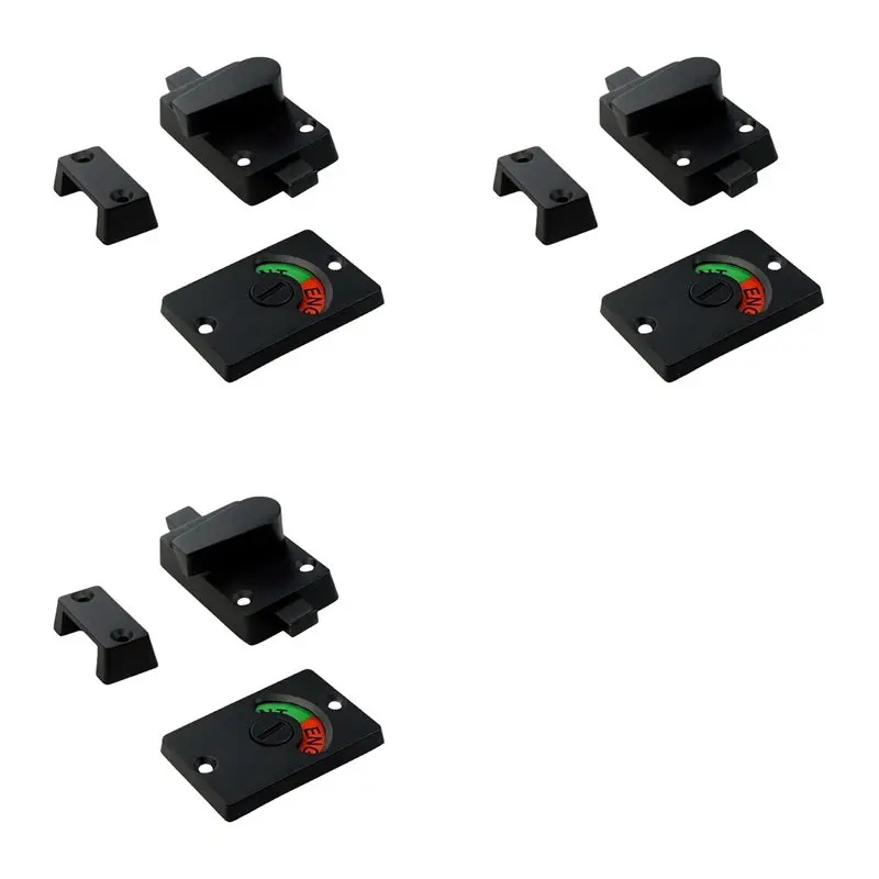 BAAJ-3X Zinc Alloy Bathroom Privacy Lock With Indicator, Vacant/Occupied Sign For WC Restroom Toilet Partition