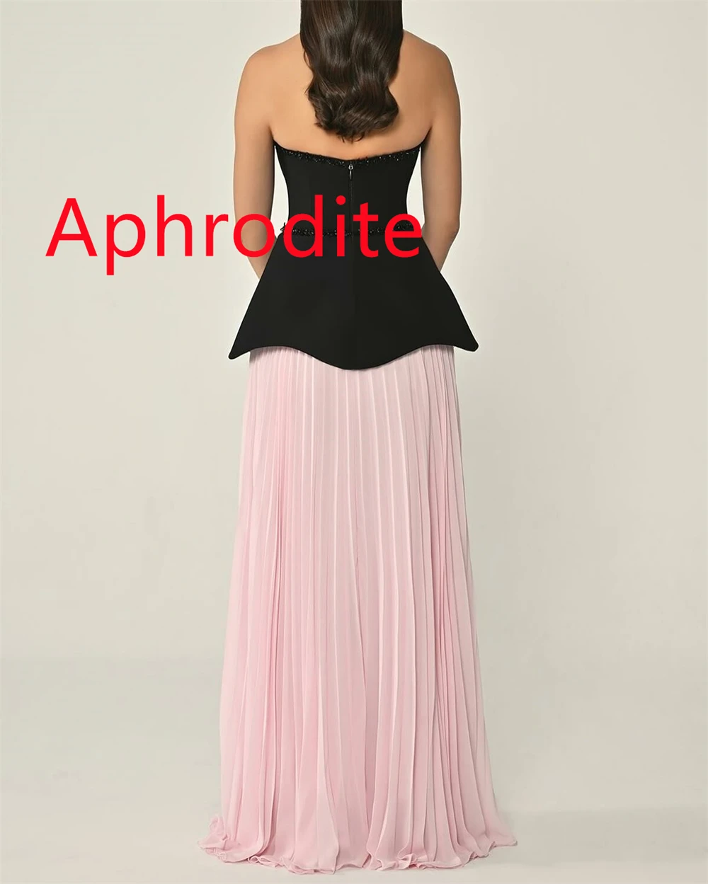 Customized Temperament Black Jersey Evening Dress Exquisite Strapless Sleeveless Zipper Back Sweep Train Special Occasion Gowns