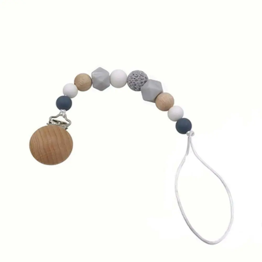 

Nipple Holder Clips Soother Holder Toddler Wood Dummy Clips Pacifier Holder Clips Baby Teether Toys Straps Baby Pacifier Chain