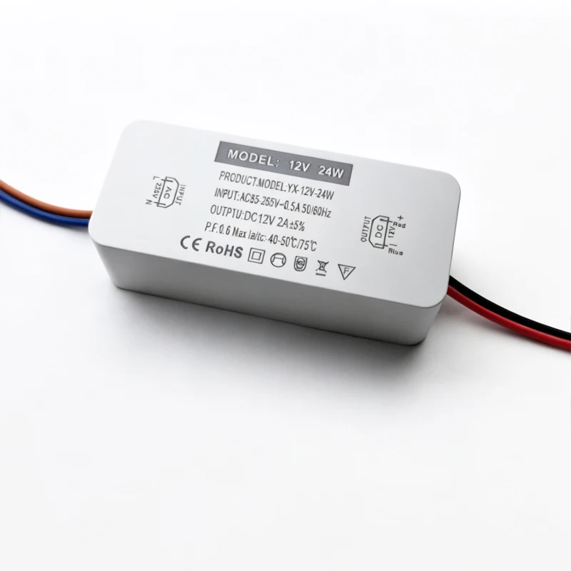 AC85-265V Conversion DC12V LED Power Supply 24W 2A Constant Voltage Transformer Switch Driver for CCTV LED Strip Light